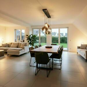 Lustră s.luce Orb cu 5 becuri E27, sticlă și metal, 160 cm small 2
