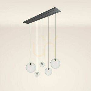 Lustră s.luce Orb cu 5 becuri E27, sticlă și metal, 160 cm small 5