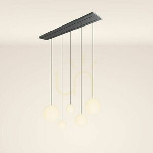 Lustră s.luce Orb cu 5 becuri E27, sticlă și metal, 160 cm small 7