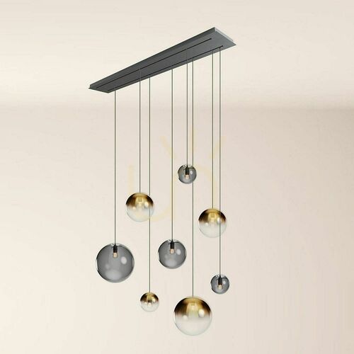 Verifica Lustră s.luce Orb aurie 8 becuri E27 sticlă metal, 40 cm, modernă