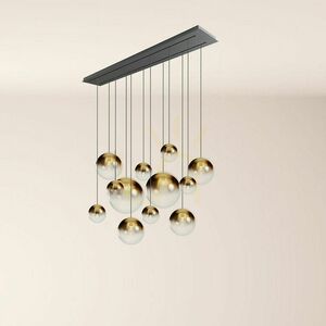 Lustră s.luce Orb fumuriu 12 becuri E27 sticlă metal 160 cm small 10