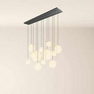 Lustră s.luce Orb fumuriu 12 becuri E27 sticlă metal 160 cm small 5