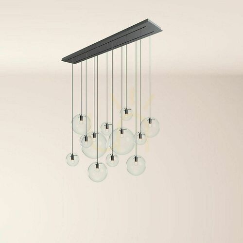 Verifica Lustră s.luce Orb 12 becuri E27 sticlă metal, modernă, 160 cm