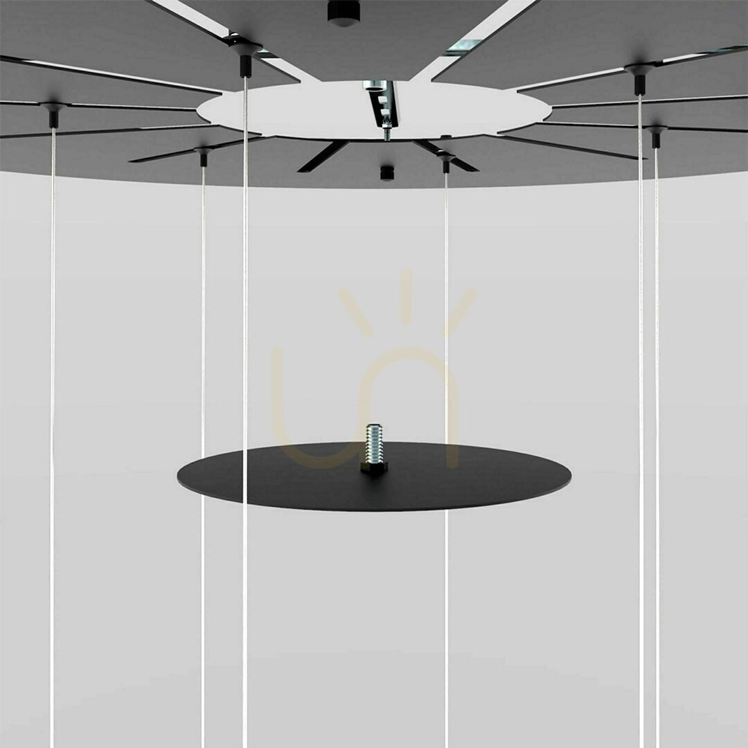 previzualizare Baldachin modular rotund negru s.luce Modular 80 cm metal 16 ieșiri Baldachin modular rotund negru s.luce Modular 80 cm metal 16 ieșiri