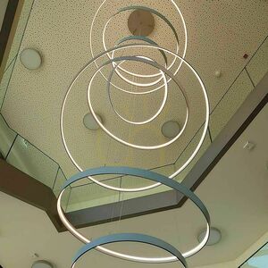 Lustru suspendat s.luce Ring LED auriu 80 cm dimabil, metal, modern small 13