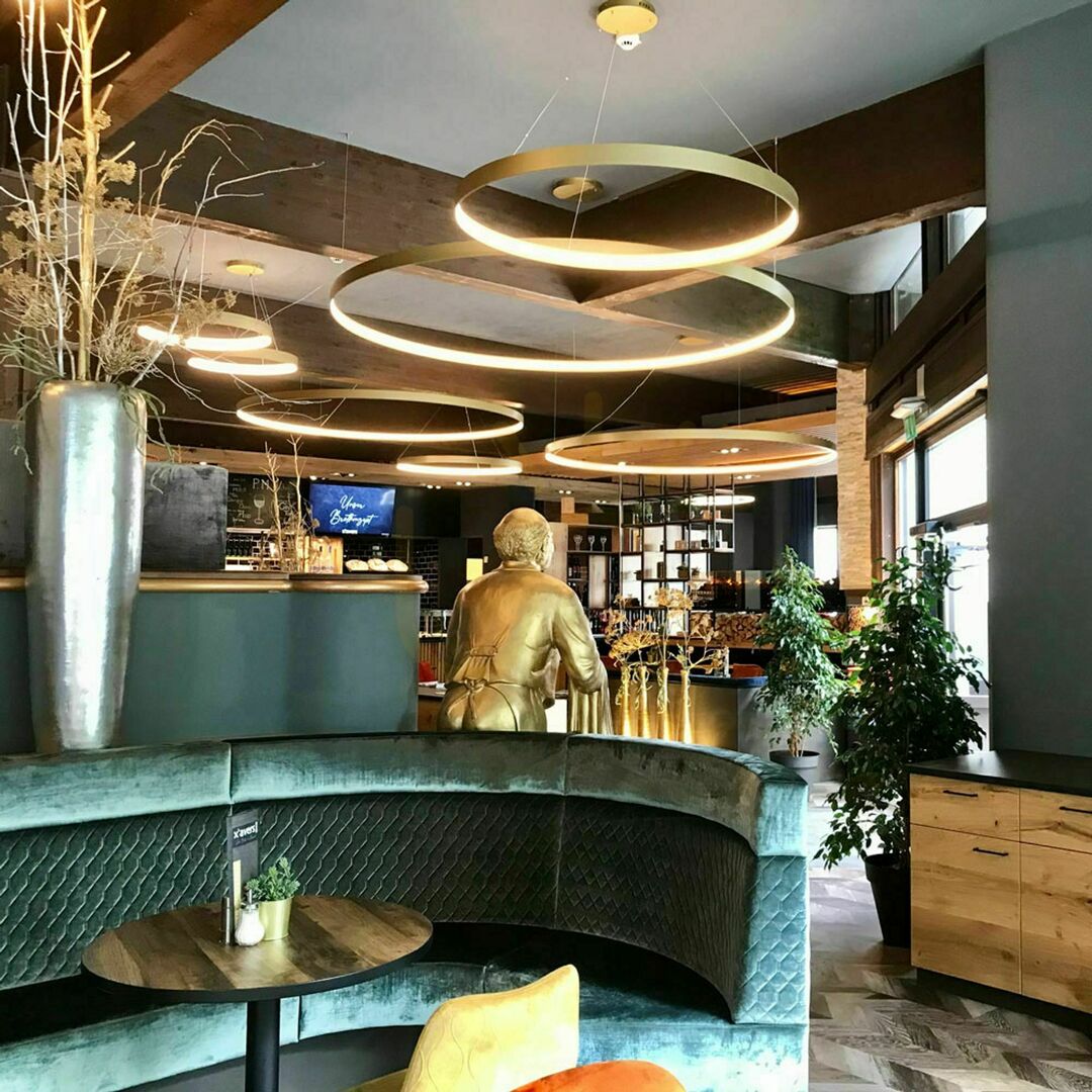 previzualizare Lustră suspendată s.luce Ring LED neagră Ø150 cm dimabilă, metal modernă Lustră suspendată s.luce Ring LED neagră Ø150 cm dimabilă, metal modernă