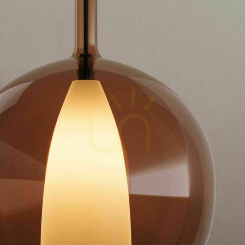 Verifica Lampă suspendată s.luce Belluna maro sticlă 24 cm, modernă
