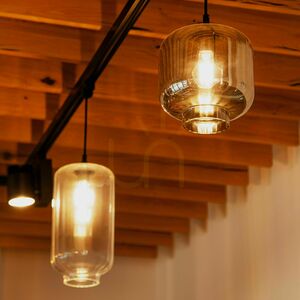 Lampă suspendată s.luce Velo din sticlă fumurie Ø 18 cm E27, suspensie 150 cm small 11