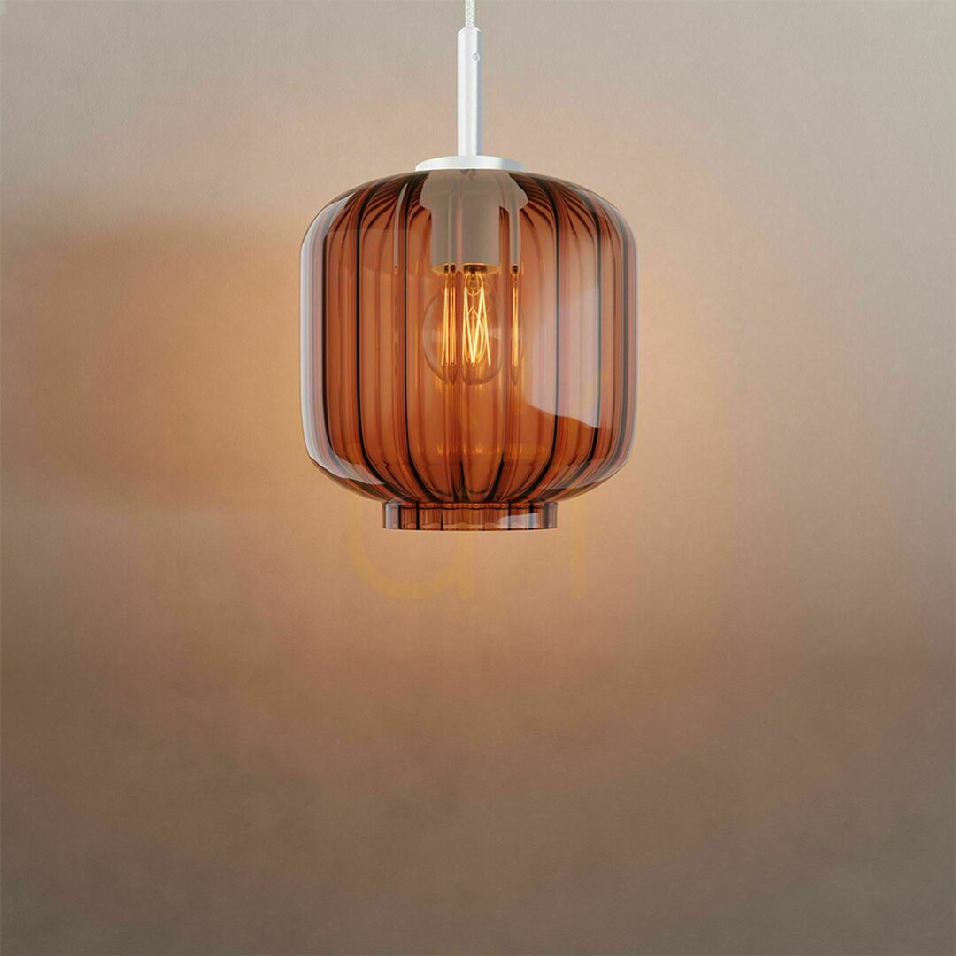 Verifica Lampă suspendată s.luce Velo din sticlă maro 18 cm, modernă, E27 Lampă suspendată s.luce Velo din sticlă maro 18 cm, modernă, E27