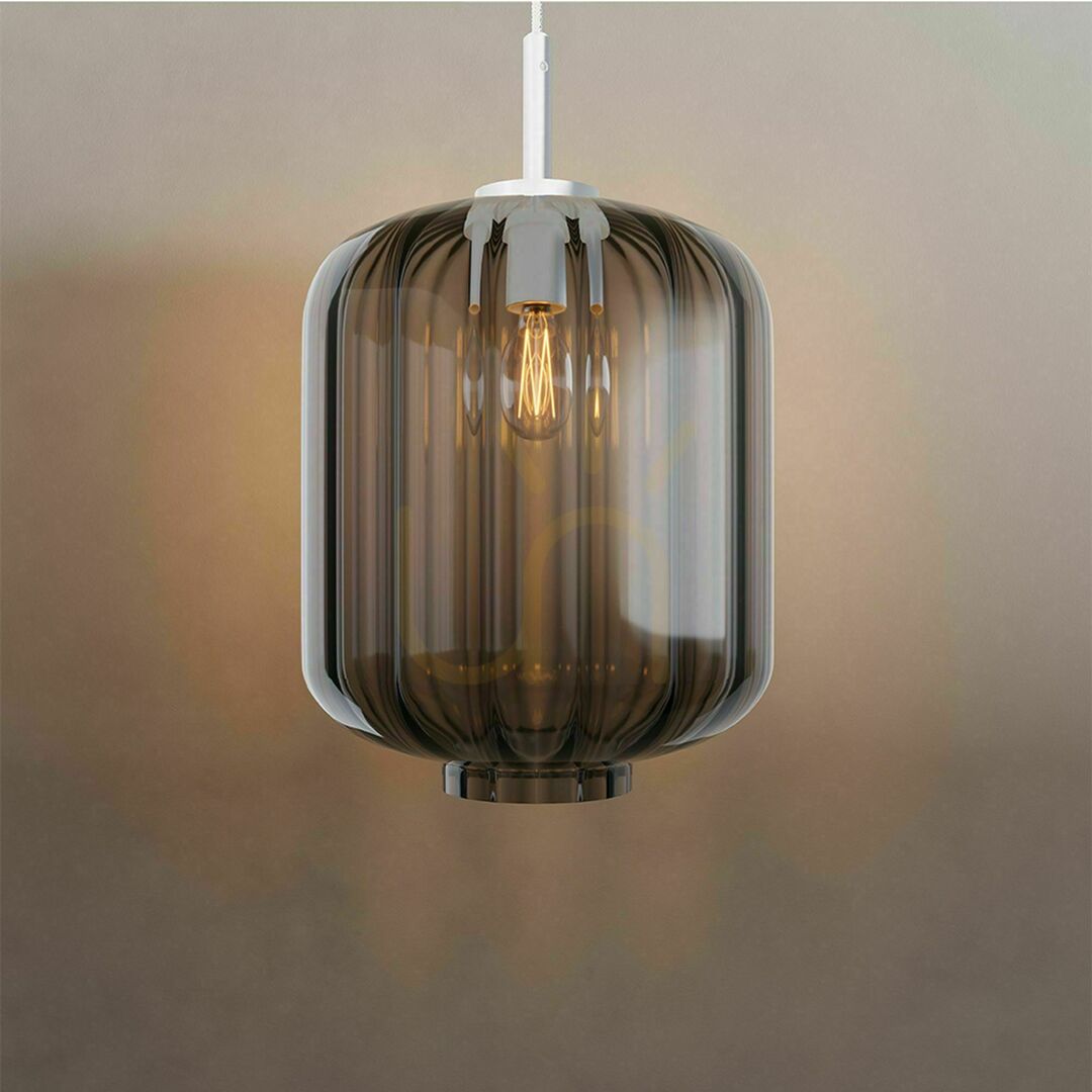 Vedere Lampă suspendată s.luce Velo din sticlă maro 18 cm, modernă, E27 Lampă suspendată s.luce Velo din sticlă maro 18 cm, modernă, E27