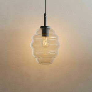 Lustră suspendată s.luce Echos din sticlă transparentă, Ø18 cm, E27, negru small 14