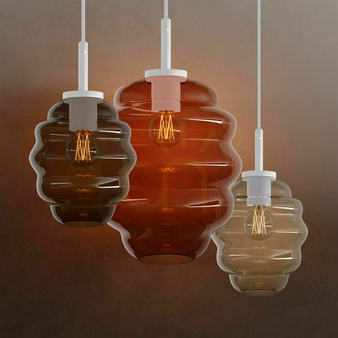 Vedere Lustră suspendată s.luce Echos din sticlă maro, 25 cm, E27, dimabilă Lustră suspendată s.luce Echos din sticlă maro, 25 cm, E27, dimabilă