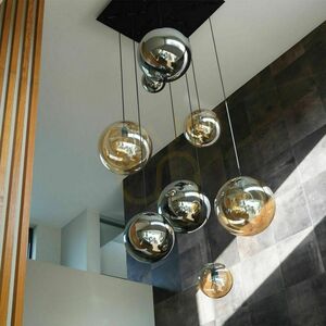 Lustră suspendată s.luce Orb sticlă albă 40 cm, E27, dimabilă small 10