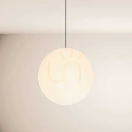 Verifica Lustră suspendată s.luce Orb sticlă albă 40 cm, E27, dimabilă