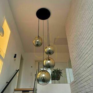 Lustră suspendată s.luce Orb sticlă albă 40 cm, E27, dimabilă small 8