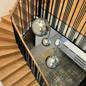 Lustră s.luce Orb sticlă maro 50 cm, E27, dimabilă, modernă small 12