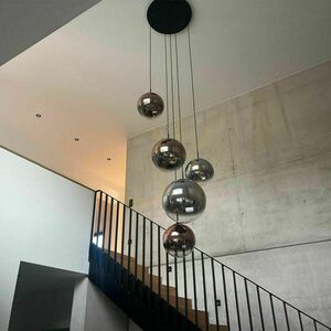 Lustră s.luce Orb sticlă maro 50 cm, E27, dimabilă, modernă small 7