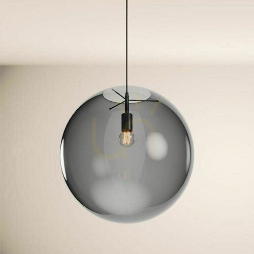 Verifica Lampă suspendată s.luce Orb Glass Sphere fumuriu 50 cm sticlă metal, E27, dimabilă