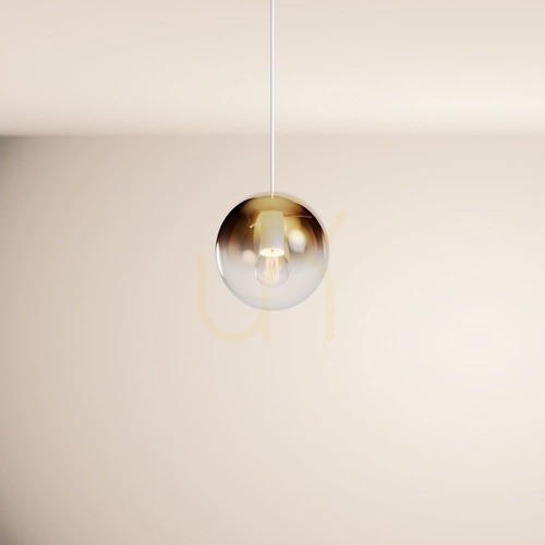 Verifica Lustră suspendată s.luce Orb din sticlă și metal, aurie, 20 cm, E27