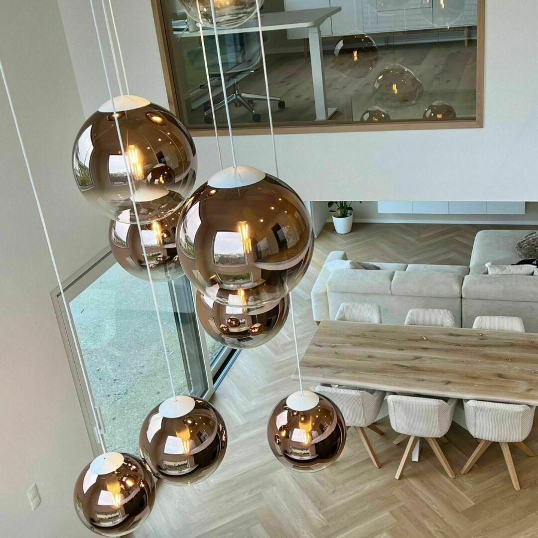 Verifica Lustră suspendată s.luce Orb din sticlă și metal cupru 40 cm E27 dimabilă Lustră suspendată s.luce Orb din sticlă și metal cupru 40 cm E27 dimabilă