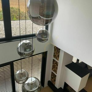 Lustră suspendată s.luce Orb Glass Ball fumuriu 50 cm, sticlă, E27, dimabilă small 10