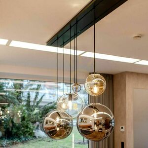 Lampă suspendată s.luce Orb albă din sticlă, rotundă, 40 cm small 3