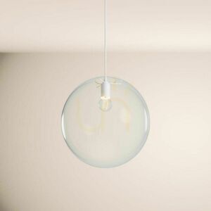 Lampă suspendată s.luce Orb, glob din sticlă fumurie Ø 40 cm, suspensie albă 150 cm, E27 small 0