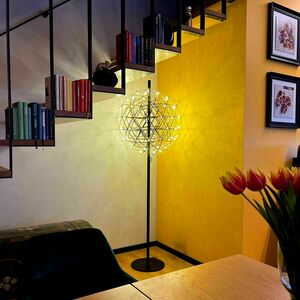 Lampă de podea LED s.luce Atom Metal neagră rotundă Ø50 cm, dimmer tactil small 2