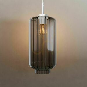 Pendulă s.luce Velo din sticlă fumurie Ø 18 cm E27, suspensie albă de 500 cm small 9