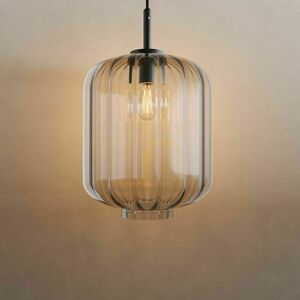 Pendul s.luce Velo din sticlă transparentă, Ø25 cm, E27, suspensie neagră small 0