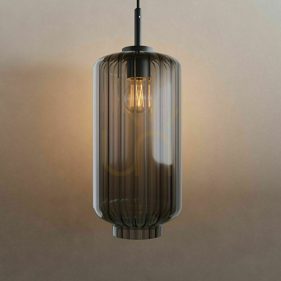 Verifica Lustră suspendată s.luce Velo din sticlă maro, cilindrică, E27, 25 cm Lustră suspendată s.luce Velo din sticlă maro, cilindrică, E27, 25 cm