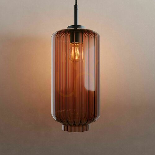Verifica Lampă suspendată s.luce Velo 190351, sticlă maro, Ø 18 cm, E27, cablu de 5 m