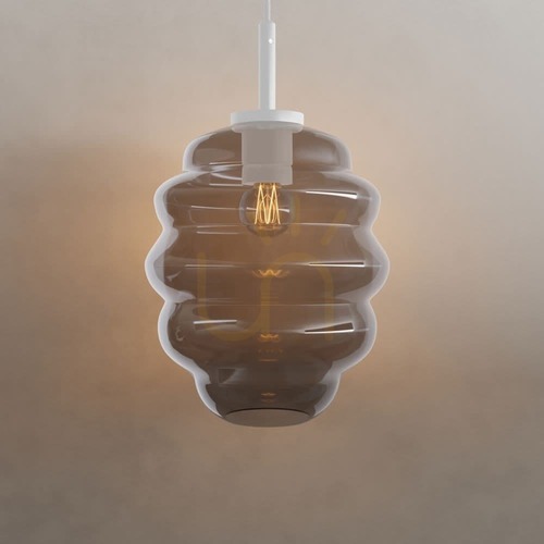 Verifica Lampa suspendată s.luce Echos sticlă fumurie Ø25 cm E27 modernă