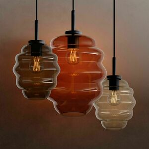 Lampă suspendată s.luce Echos maro sticlă 18 cm E27 dimmabilă small 10