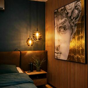 Lampă suspendată s.luce Echos maro sticlă 18 cm E27 dimmabilă small 2