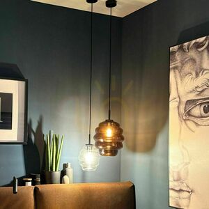 Lampă suspendată s.luce Echos maro sticlă 18 cm E27 dimmabilă small 4