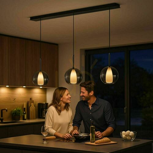 Verifica Lustră s.luce Belluna fumurie 3xE14, sticlă, 120 cm