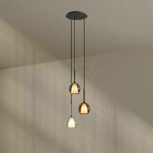 Lustră s.luce Belluna 3 becuri multicolor sticlă metal Ø40 cm modermă small 11