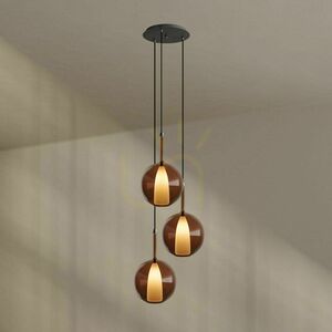Lustră s.luce Belluna 3 becuri multicolor sticlă metal Ø40 cm modermă small 12