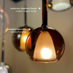 Lustră s.luce Belluna 3 becuri multicolor sticlă metal Ø40 cm modermă small 4