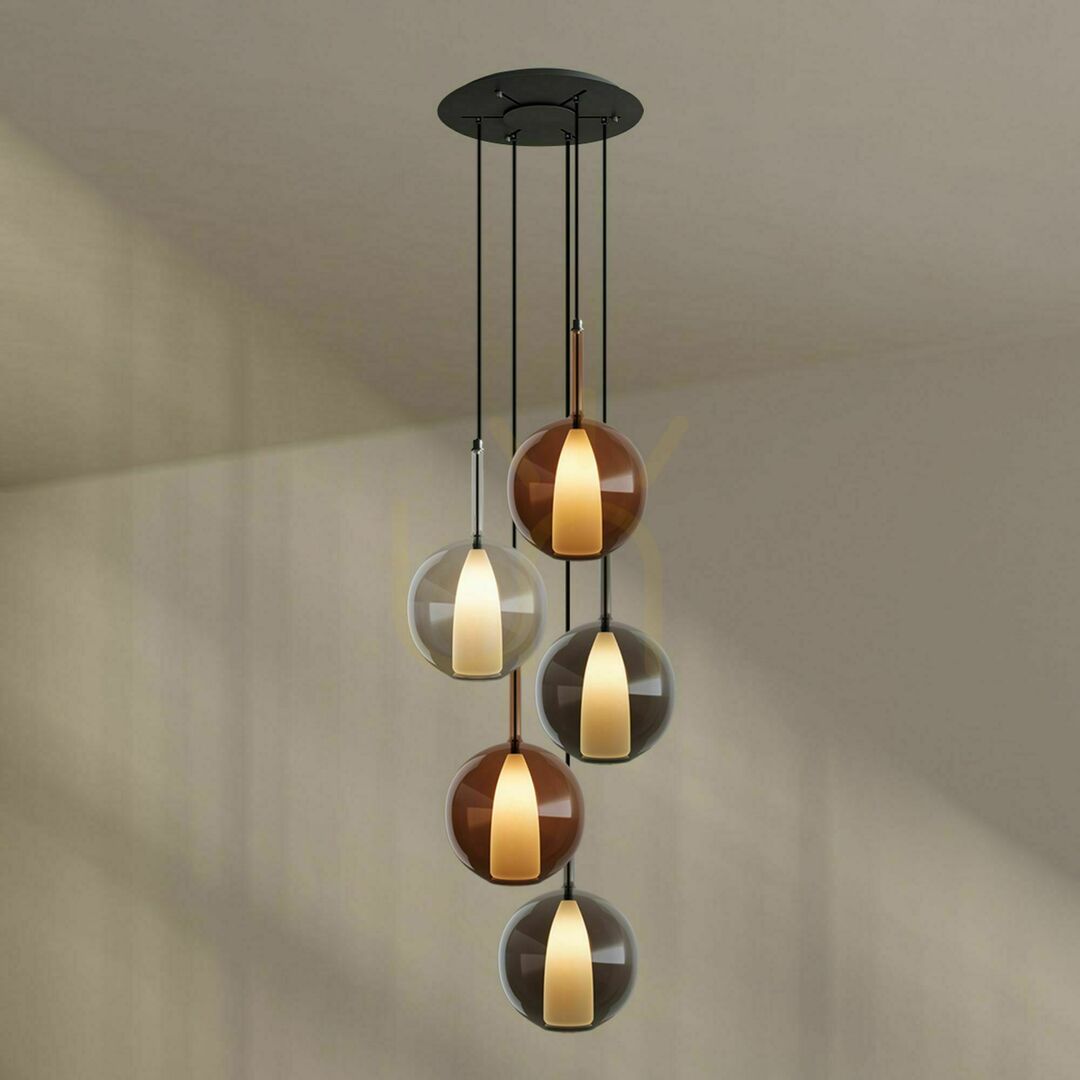 Vedere Lustră s.luce Belluna 5 becuri E14 sticlă transparentă Ø60 cm modernă Lustră s.luce Belluna 5 becuri E14 sticlă transparentă Ø60 cm modernă