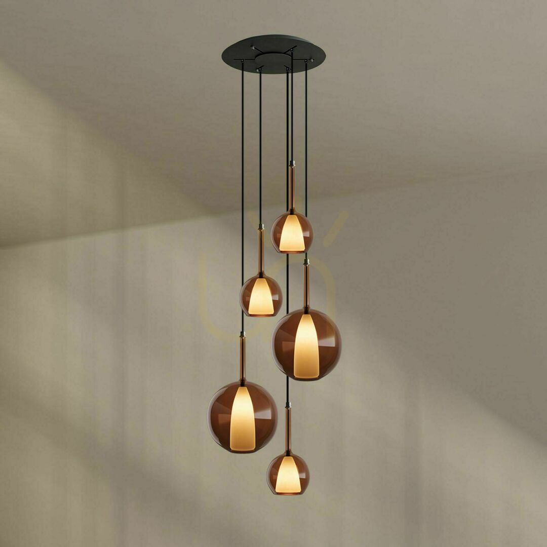 previzualizare Lustră s.luce Belluna 5 becuri E14 sticlă transparentă Ø60 cm modernă Lustră s.luce Belluna 5 becuri E14 sticlă transparentă Ø60 cm modernă