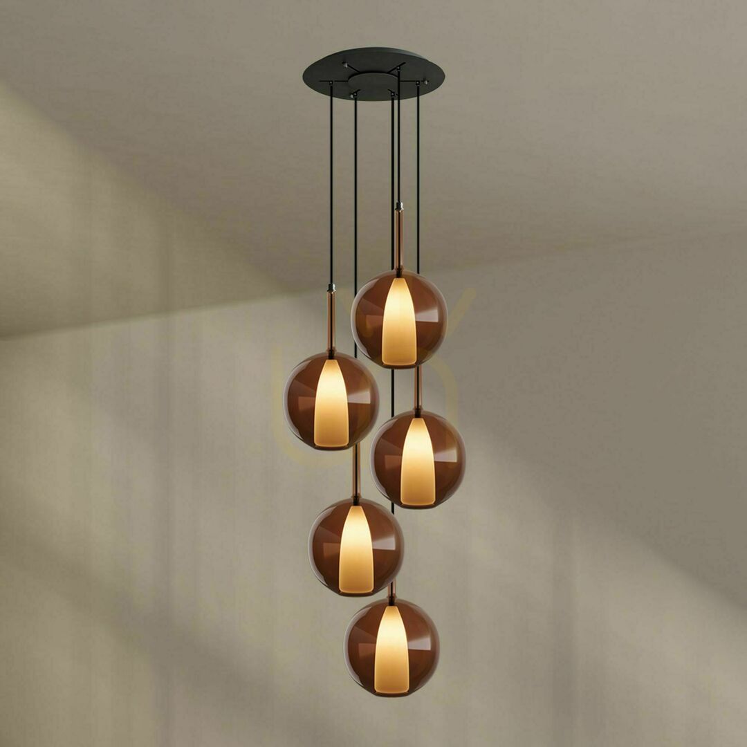 Vedere Lustră s.luce Belluna 5 becuri E14 sticlă transparentă Ø60 cm modernă Lustră s.luce Belluna 5 becuri E14 sticlă transparentă Ø60 cm modernă