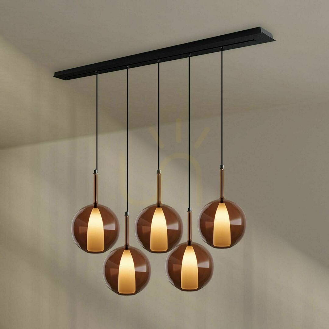 Spectacol Lustă s.luce Belluna multicolor sticlă metal 5 becuri E14 14 cm modernă Lustă s.luce Belluna multicolor sticlă metal 5 becuri E14 14 cm modernă
