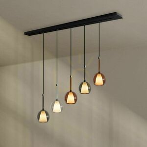 Lustă suspendată s.luce Belluna 5 becuri sticlă transparentă Ø24 cm small 3