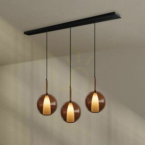 Lustră s.luce Belluna maro 3 becuri sticlă-metal, dimabilă, 160 cm small 5