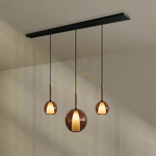 Verifica Lustră s.luce Belluna 3 becuri multicolor sticlă metal modernă E14/E27