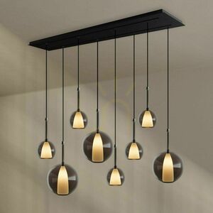 Lustră s.luce Belluna 8 becuri multicolor sticlă metal, dimabilă, 160 cm small 2