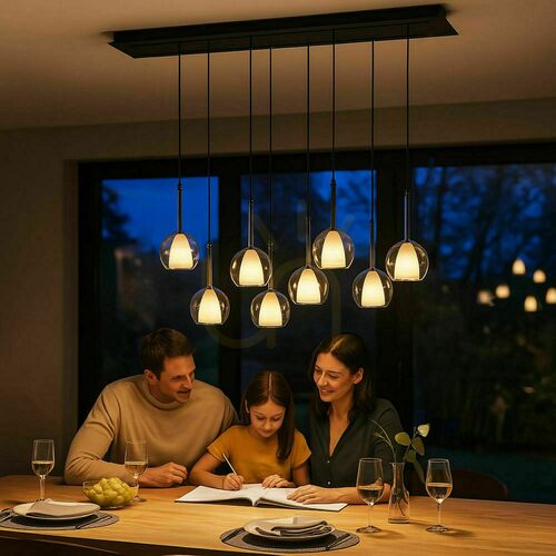 Verifica Lustră s.luce Belluna 8 becuri multicolor sticlă metal, dimabilă, 160 cm