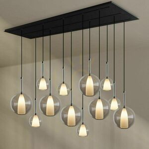 Pendulă s.luce Belluna cu 12 surse, sticlă fumurie Ø 14/24 cm, 200 cm small 2